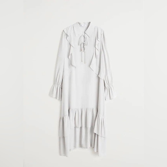 Mango Viscose Ruffle Dress - Picture 2 of 11